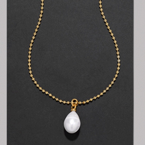 Alexis Bittar Jewelry - ALEXIS BITTAR • Molten Gold La Perla Pearl Solitaire Ball Chain Necklace